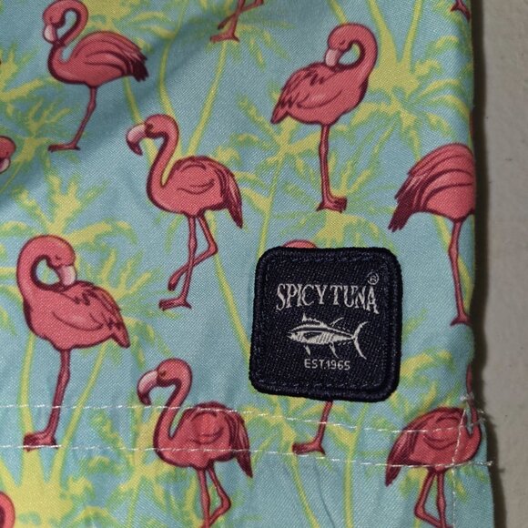 Spicy Tuna Mens Swim Trunks Flamingo Print X-Large 3956 - Picture 3 of 9